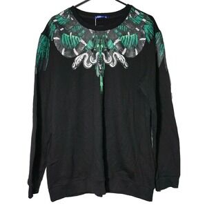 PLUSART Snakes & Feathers Black Crew Neck Pullover Sweatshirt - Men 3XL NEW